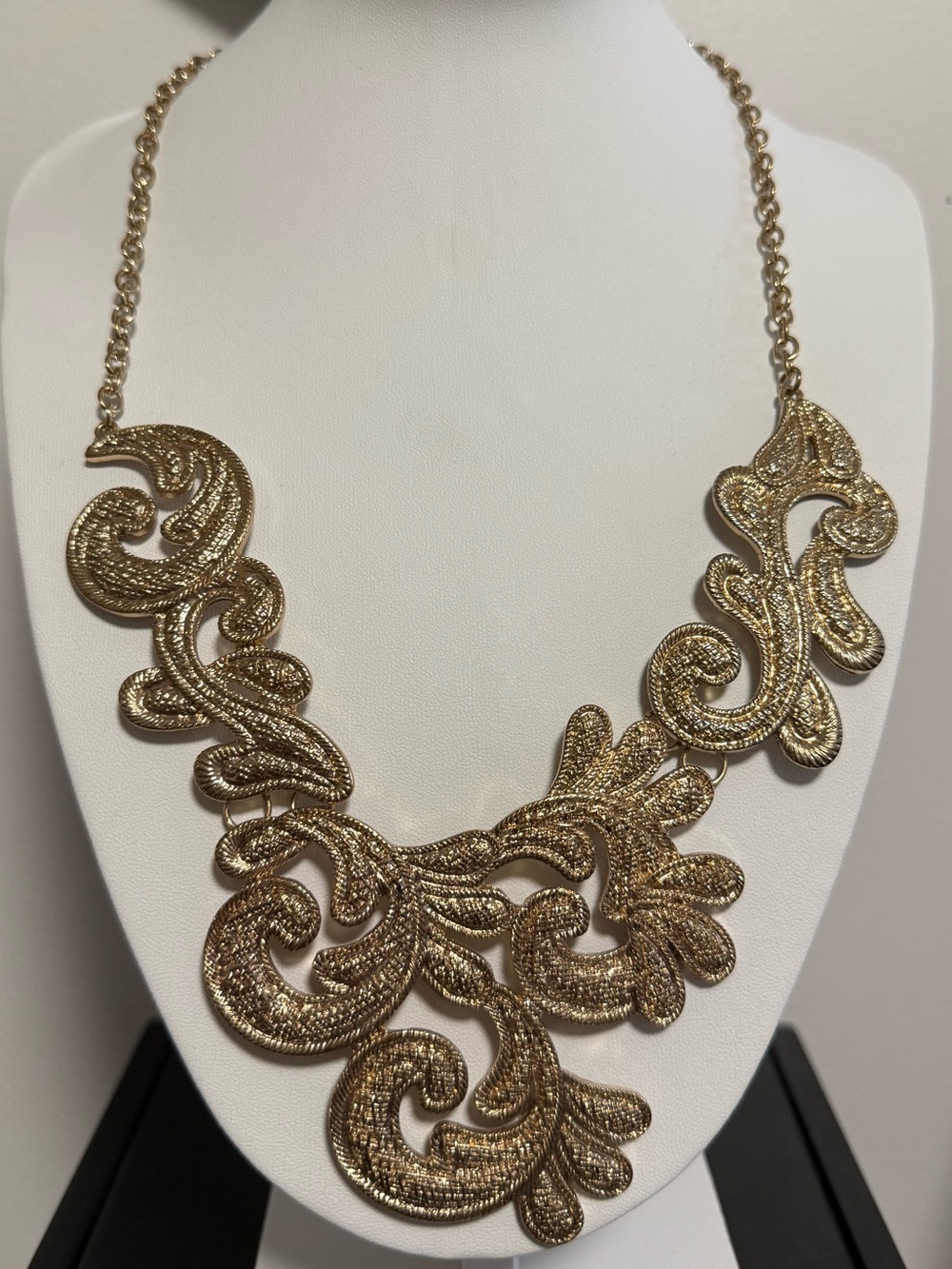 Gold Statement Filigree Necklace